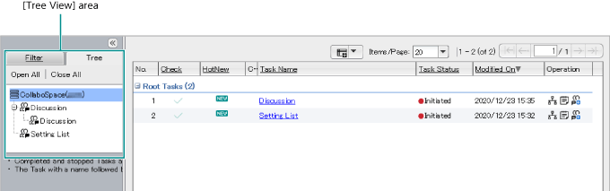 [Task List] page