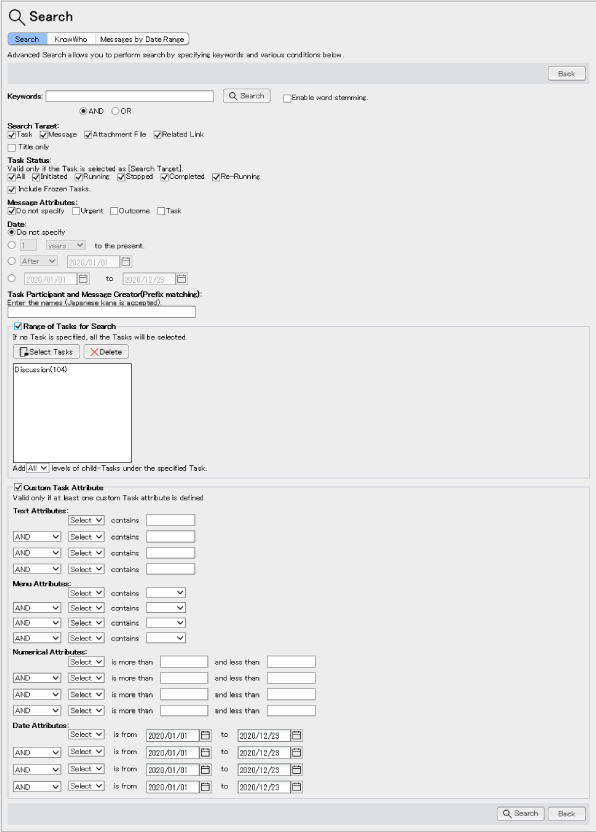 [Advanced Search] page